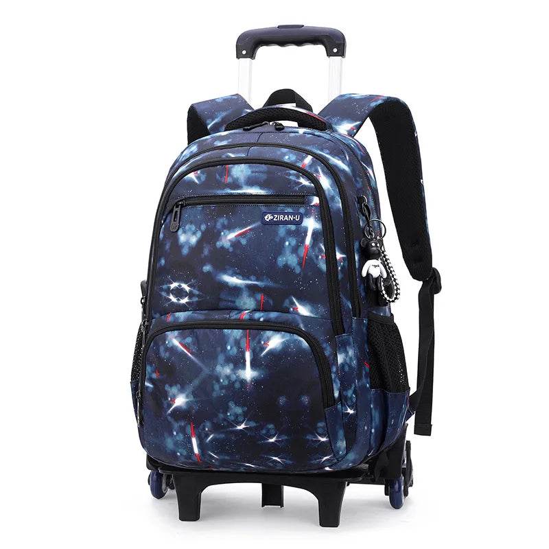 Children School bag with wheels school backpack On wheels School Trolley backpacks bags for boys wheeled School Rolling backpack - AIAZ
