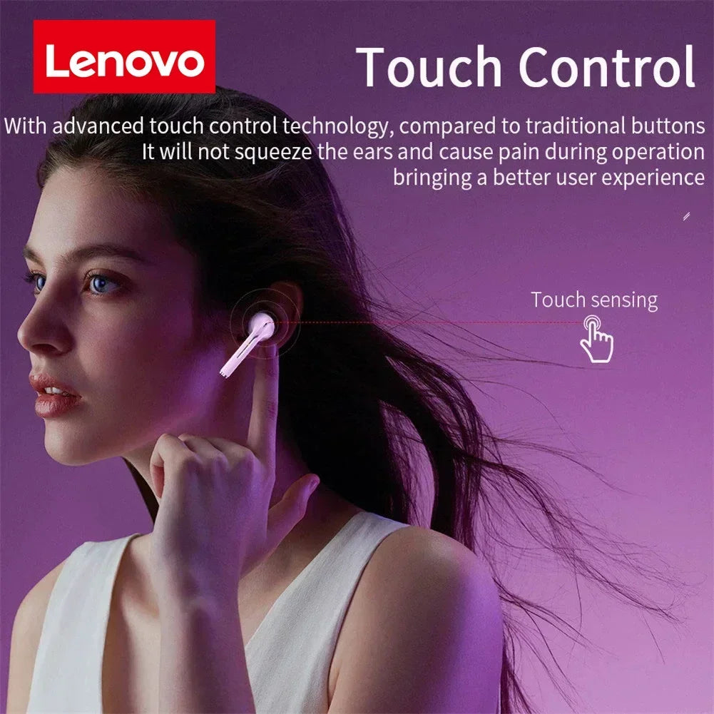 Lenovo Wireless Earbuds Bluetooth Earphones Noise-Cancelling Gaming Headset True Wireless Stereo Earbuds Hands-Free Earbuds