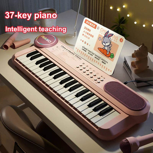 Children's Piano Keyboard 37 Keys Multifunctional Electronic Piano with Microphone Children's Early Education Educational Toys - AIAZ