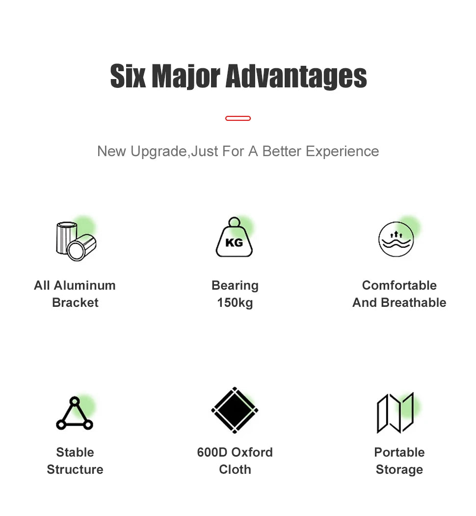 WESTTUNE Camping Cot Portable Folding Bed Outdoor Ultralight Compact Tent Bed for Camping Travel Backpacking Hiking Sleeping Cot