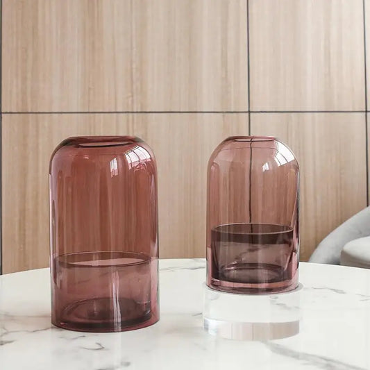 Nordic Sle Simple Design Glass Candlesti Transparent Glass Vase Artistic Flower Arrangement Home Decorations Center Piece
