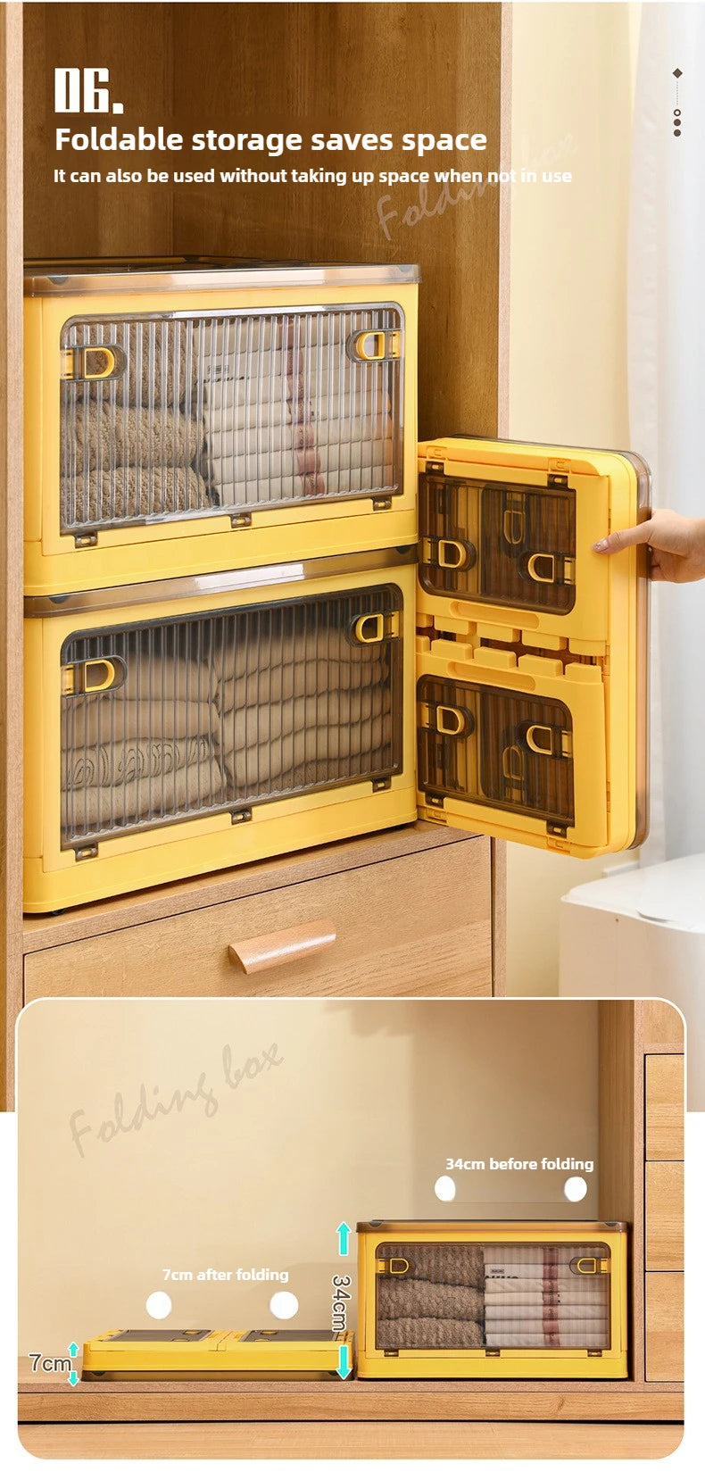 Household Plastic Transparent Sorting Wardrobe Clothes Toys Book Storage Box Folding Storage Box Shoes Storage Box Plastic Boxes