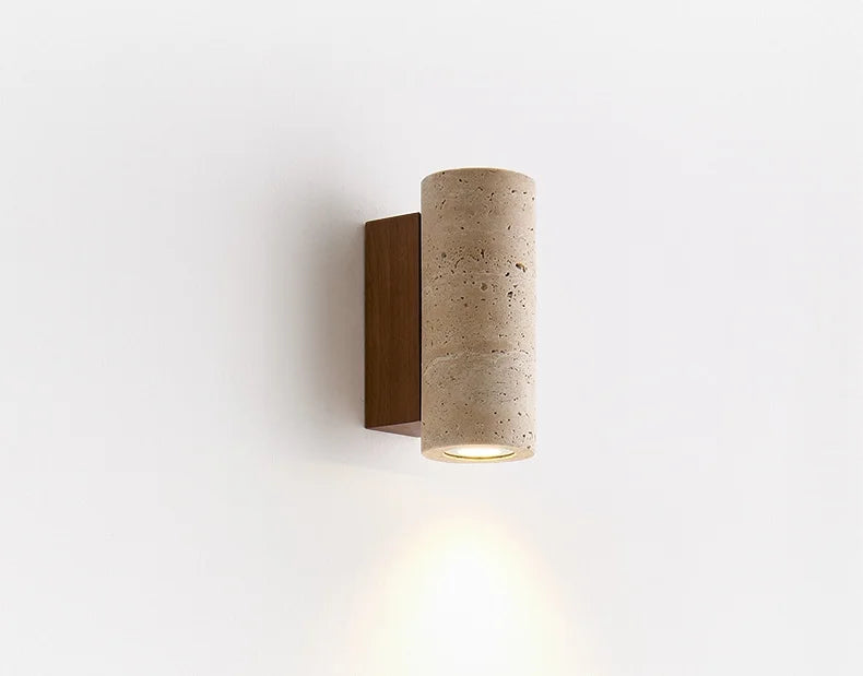 Simple Yellow Travertine Led Wall Lights For Balcony Bedroom Living Room Home Decor Modern Bedside Lamp Luminaria De Parede