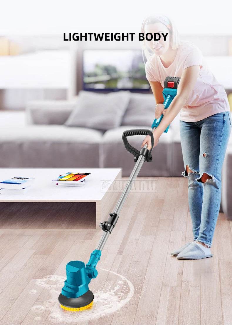 Bathroom Yard Cleaning Polishing Brush Retractable Electric Sweeping Brush Home Garden - AIAZ