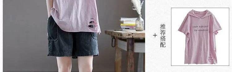 Summer Thin High-waisted Retro Denim Shorts for Women Loose Mid-pants New Wide-leg Large Pocket Five-point Pants - AIAZ