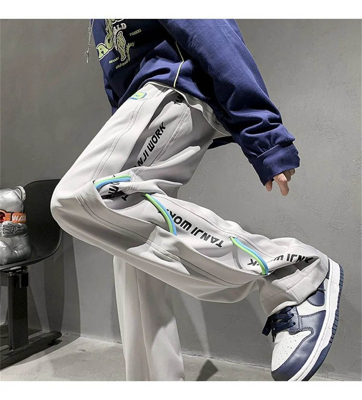 2025 New Fashion Trends Men's Casual Pants Processing Pants Thin Loose Oversized Elastic Breathable and Ventilated Pants - AIAZ