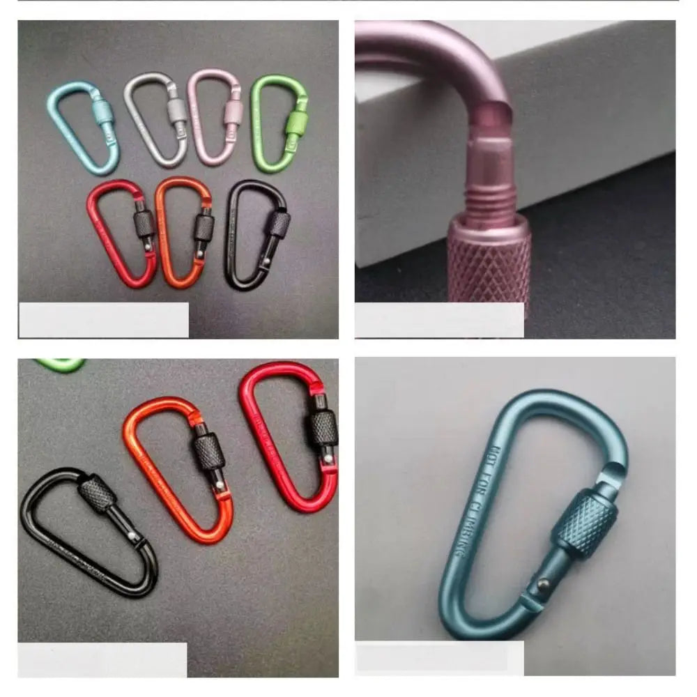 New Multicolor Aluminium Safety Climbing Button Alloy Carabiner Camping Hiking Hook Buckle Keychain