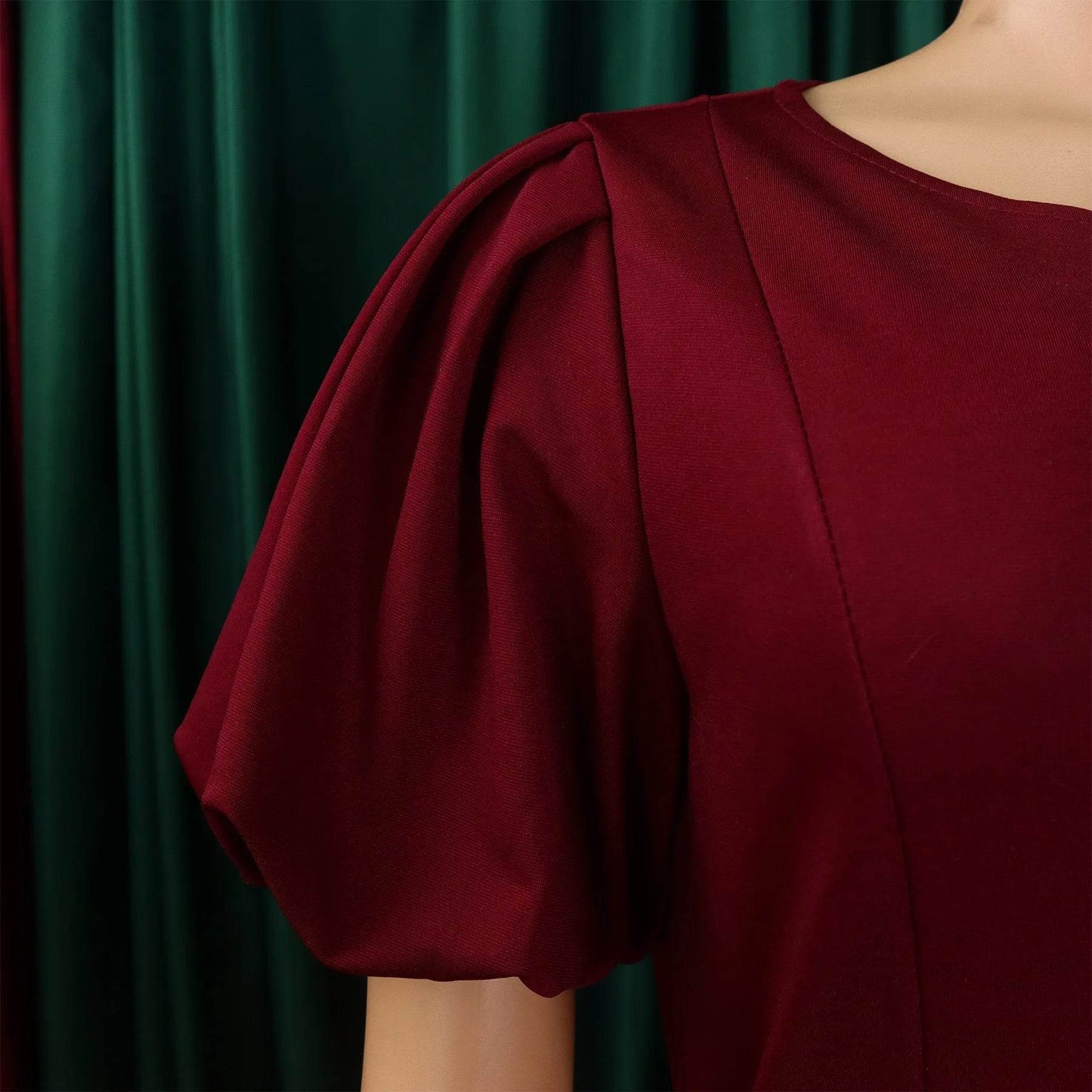 Elegant Office Dress for Women Professional O Neck Short Sleeve Belt Waisted A Line Mid Calf Formal Business Work Dress Midi New - AIAZ