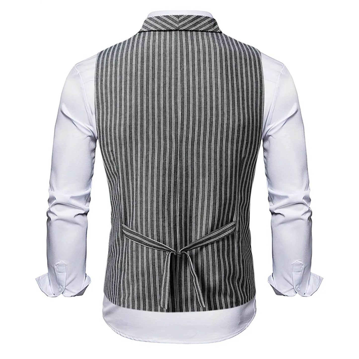 2025 Men's Spring Casual Single Button Suit Vest V Neck New Style British Men's Suit Vest Waistcoat Formal Business Suit Vest - AIAZ