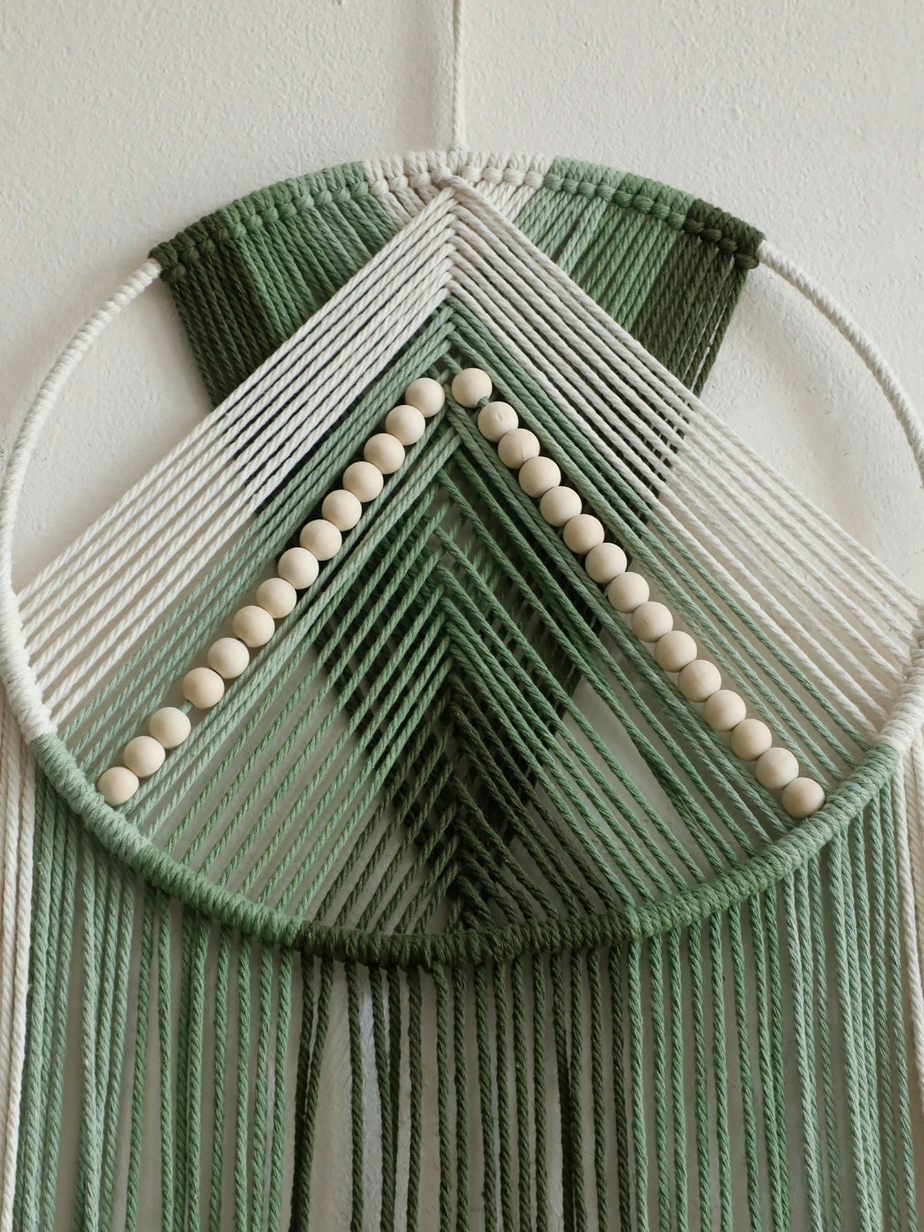 Handmade Macrame Wall Hanging Tapestry with Fringe and Wooden Beads for Living Room Bedroom or Nursery Large Bohemian Decor Gift