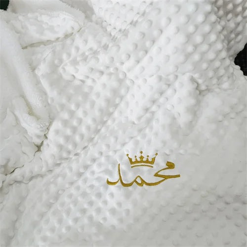 Personalized Bubble Minky Fleece Baby Blanket with Name DIY Custom Toddler Crib Stroller Blanket For Newborn Baby Birthday Gift
