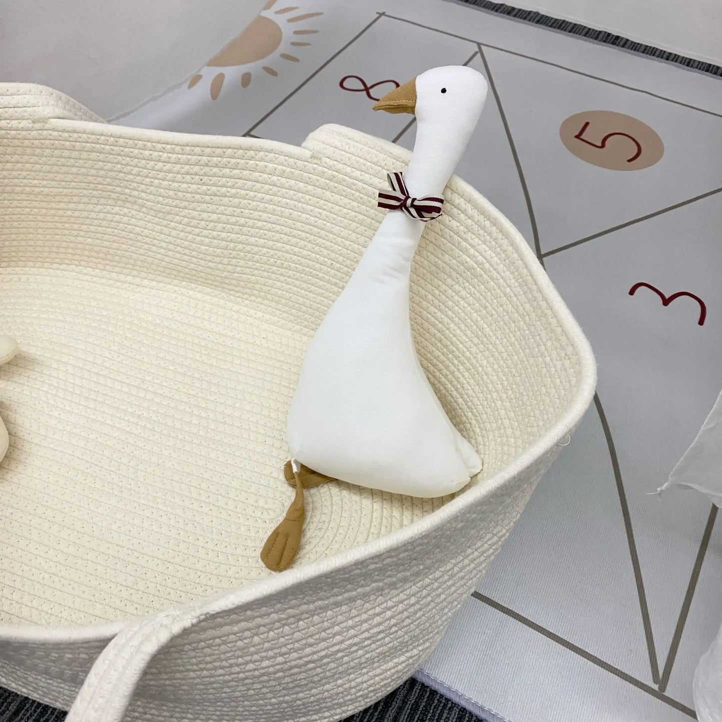 Ins Newborn Hand Basket Cotton Rope Woven Crib Baby Cradle Portable Outdoor Sleeping Infant Accessories Photography Props Gifts