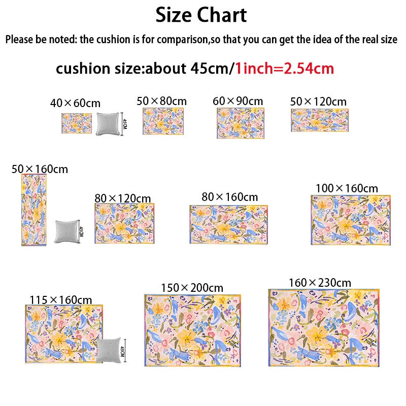 American Retro Bedroom Bedside Carpet Fashion Flower No-clean Wipe Coffee Table Mat Soft Living Room Sofa Cloakroom Rug Ковер 러그