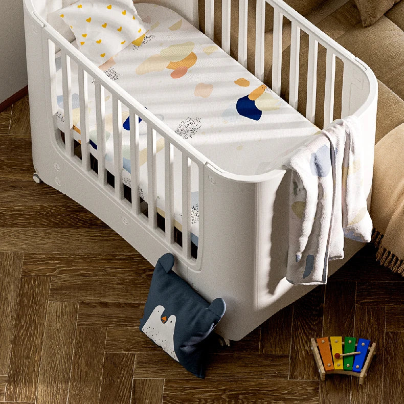 zz  Movable Crib Bed Diaper-Changing Table Lifting Multifunctional Children's Bed Cradle Newborn