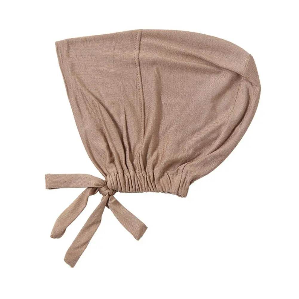 Womens Muslim Stretch Turban Cap Soft Modal Muslim Hat Headscarf Inner Turban Underscarf Modal Hat Bonnet Chiffon Islamic H E4H1 - AIAZ