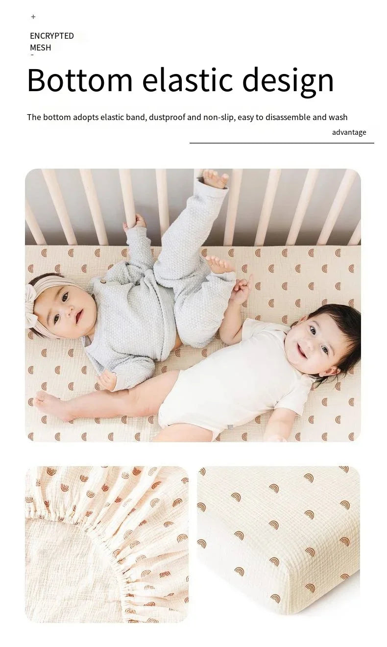 130*70cm Crib Fitted Sheets Soft Baby Bed Mattress Covers Print Newborn Toddler Bedding Set Kids Mini Cot Cotton 2024 Sheets