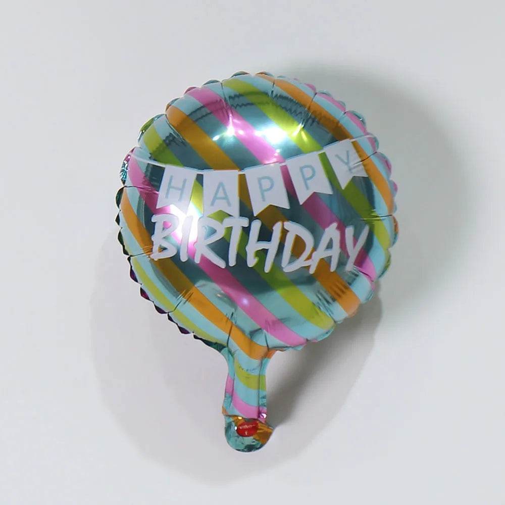 10pcs 10 Inch Birthday Theme Foil Balloons Round Air Inflatable Ballon Kids Toys Happy Birthday Party Decoration Baby Shower - AIAZ