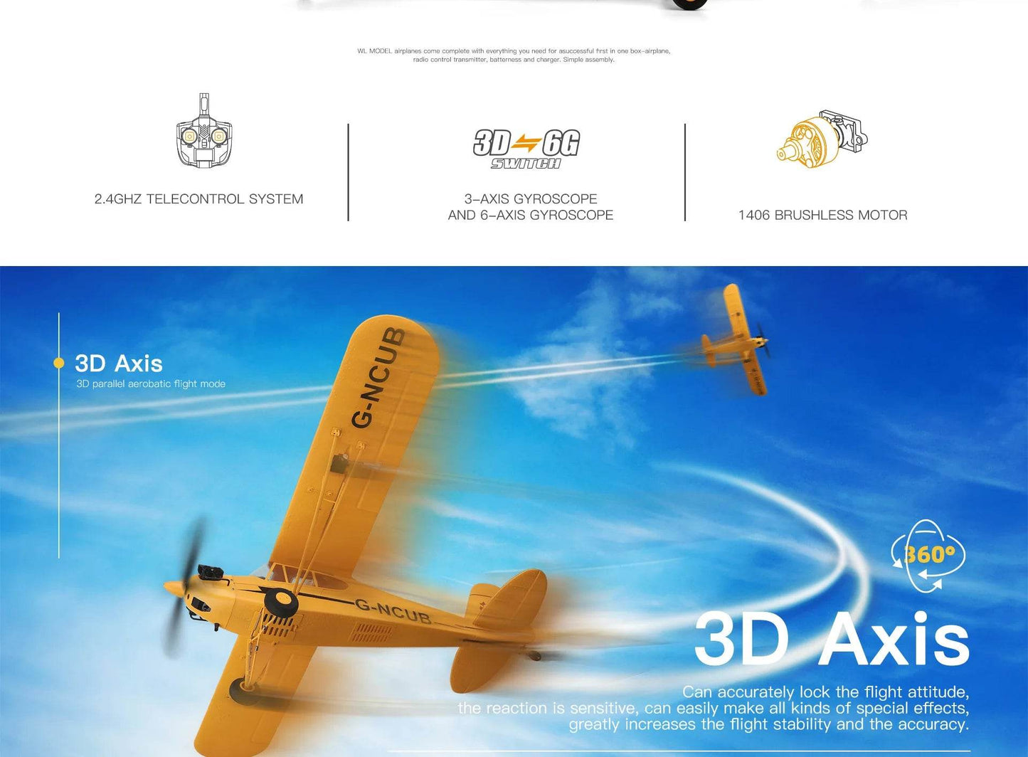 Qidi560 Moore M7 Off-road RC Plane 4CH Brushless Remote Control Airplane Fixed Wing Aircraft Model EPP Foam Toys for Children - AIAZ