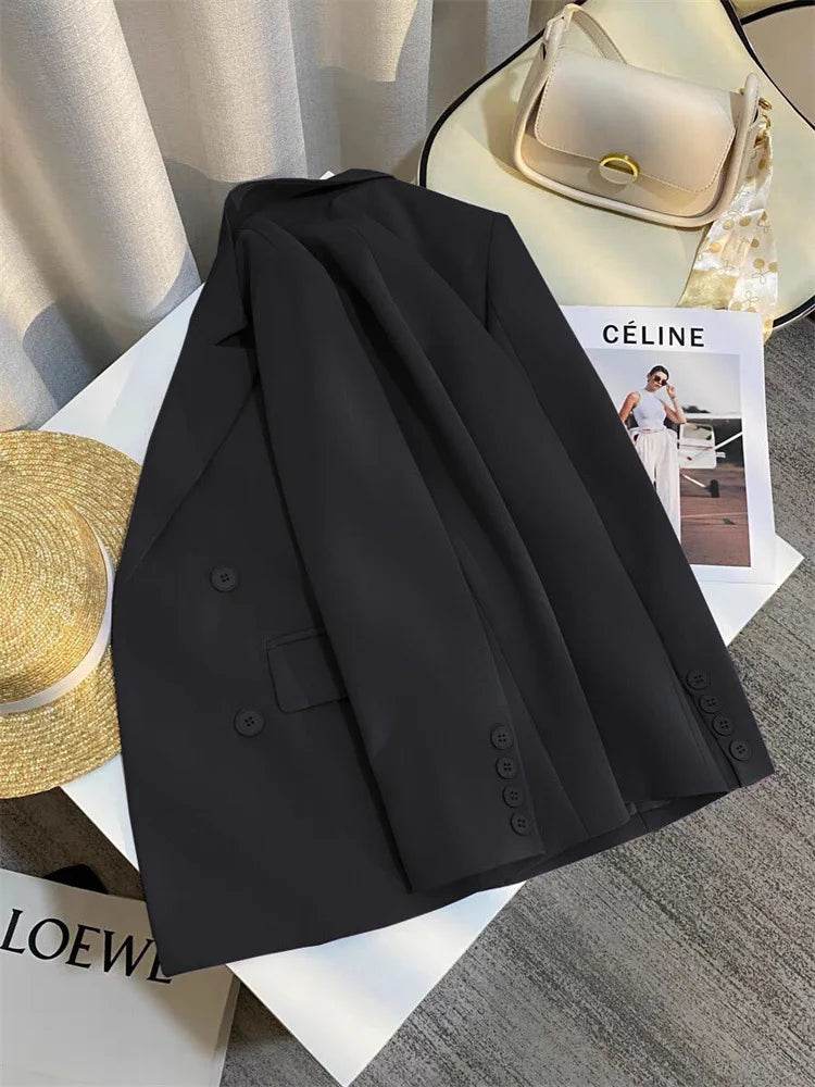 Casual Office Lady Blazer Women 2024 Fashion Long Sleeve Jacket Blazers Femme Outwears Coat Autumn Winter Clothes - AIAZ