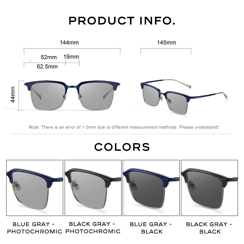 CAPONI Polarized Sunglasses For Men Fashion Pure Ttanium Eyewear Retro Trendy Brand Design Sun Glasses for Driving Shades BS1905