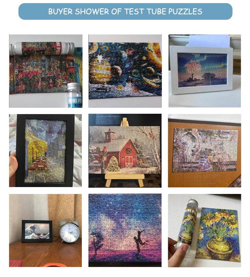MaxRenard Jigsaw Puzzle 150pcs Mini Test Tube 15*10cm Travel Game World Famous Van Gogh Oil Paintings - AIAZ