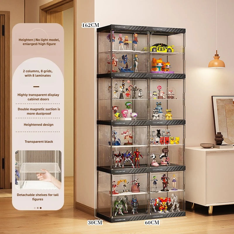 Handmade Display Cabinet, Decorative Model, Building Block Storage Box, Transparent Lego Layered Toy Rack for Household Use