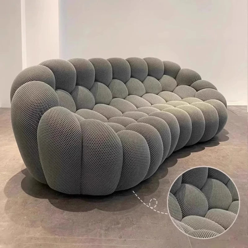Minimalist European Living Room Sofas Design Double Adult Puffs Bubble Backrest Compressed Boneless Chaise Divano Furniture Home