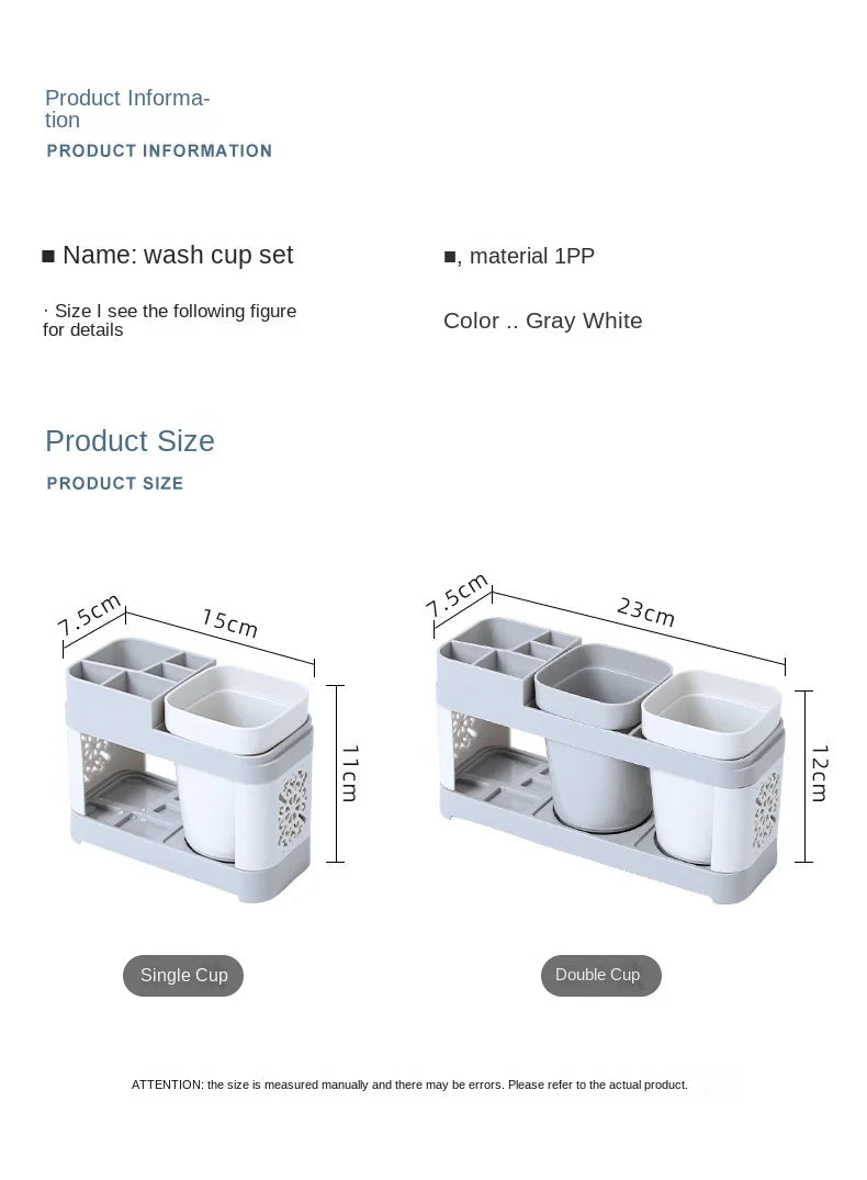 Washing Cup Toothbrush Holder Set Creative Family Couple Mouthwash Cup Home Dental Set with Two Cups Bathroom