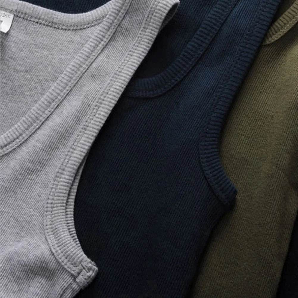 2024 New Men's Pure Cotton Tight Vest Casual Sports Tank Tops Middle-aged Sleeveless Basic Tops Quick Drying Bodybuilding Vest - AIAZ