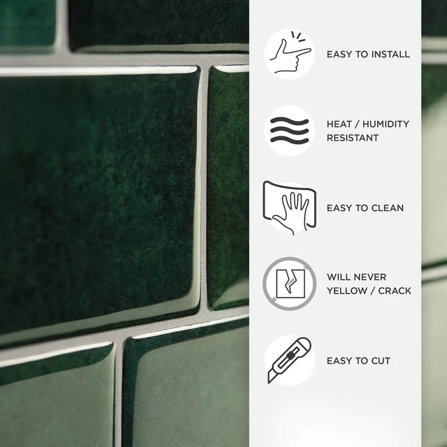 5/10/20pcs Peel And Stick Wall Tile, Waterproof Wallpaper For Living Room Kitchen，Interior Decorative 3D Wall Tiles