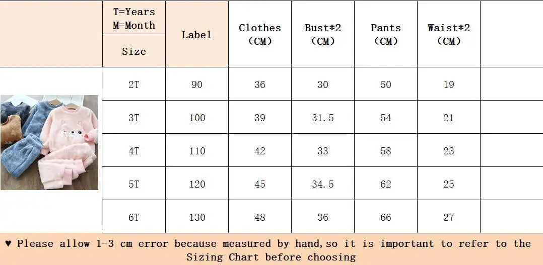 Children's Pajama Sets Bear Tops + Pants 2Pcs Kids Pajamas Winter Girl Clothing Sets 2 To 6Years Children Clothes Boys Sleepwear