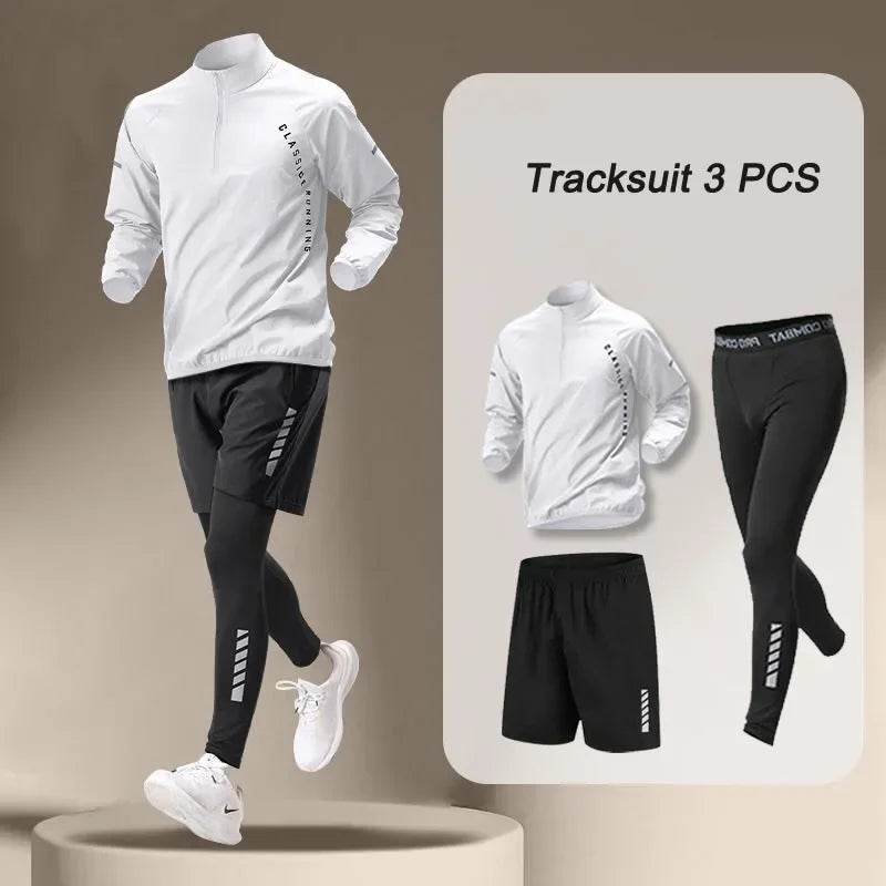 2025 summer Men's Quick Dry Jacket Suit 1-4 piece Outdoor Fitness Running Sets Sports Jogging Pants Workout Clothes Sportswear - AIAZ