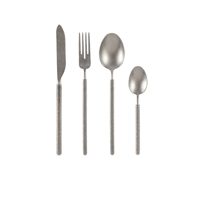 GH304 stainless steel snowflake sand Western food tableware diagonal tail knife fork spoon restaurant hotel home set