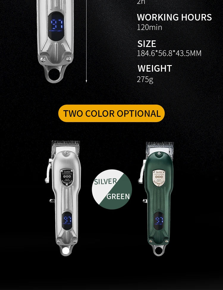 Professional Dog Hair Clipper All Metal Rechargeable Pet Trimmer Cat Shaver Cutting Machine Puppy Grooming Haircut Low Noice