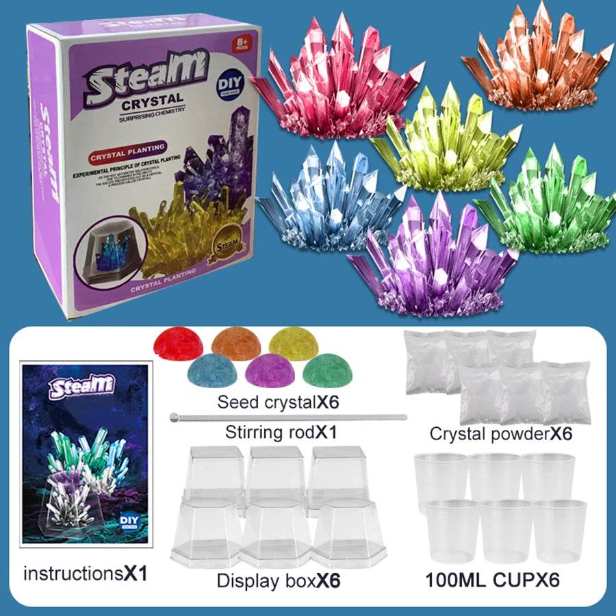 Crystal planting experiments, Science and education toys, DIY growable crystals, Color Random, Christmas/Halloween/New year - AIAZ