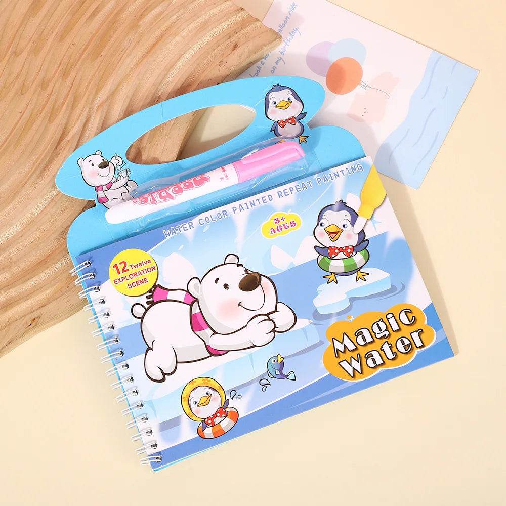 Magical Water Painting Book Toddler Early Education Toys Reusable Magic Drawing Coloring Book for Kids Children Montessori Toys - AIAZ