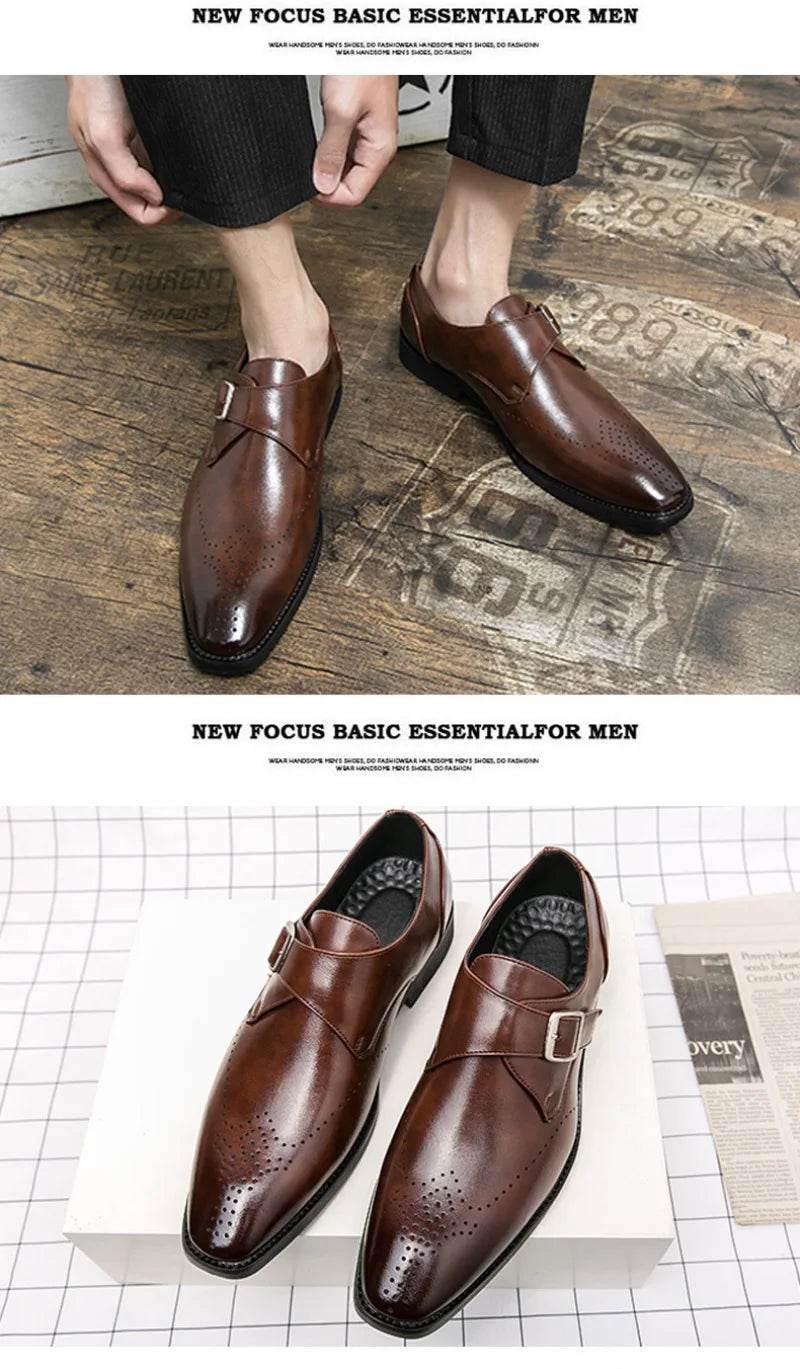 Designer Men's Shoes Classic Business Office Dress Shoe High Quality Casual Leather Shoes for Men Luxury Wedding Shoes Loafers - AIAZ