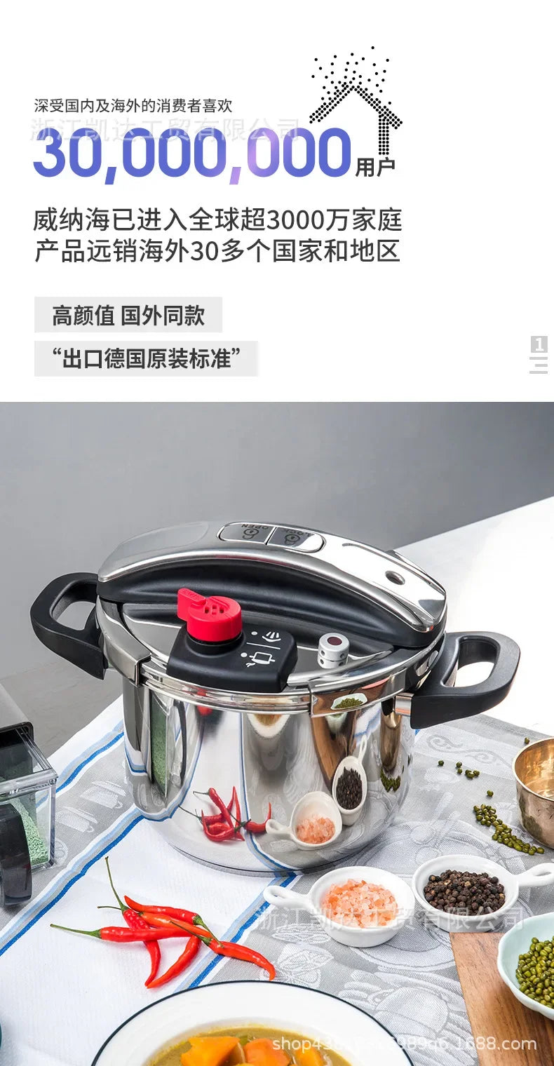 MOEYE 4/6L Pressure Cooker Multifunctional Pressure-Limited Explosion-proof Pressure Cooker Stainless Steel Kitchen Pressure Pot