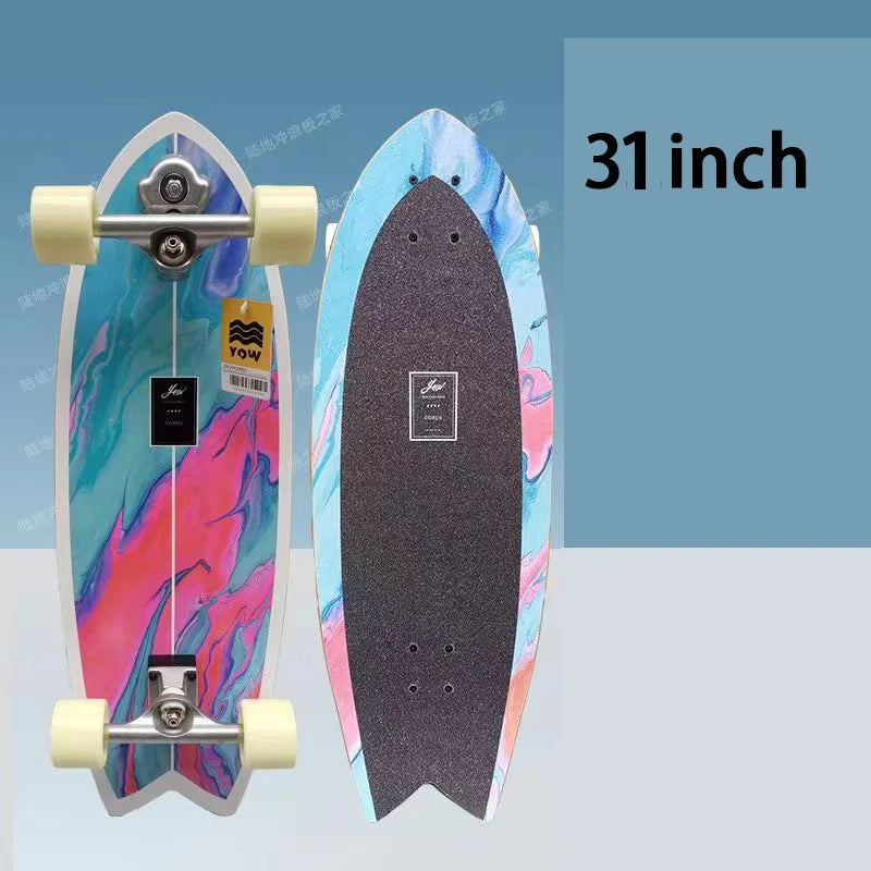 YOW land surf skateboard longboards whole kits good quality spring system branded with trucks wheels bearings and tool