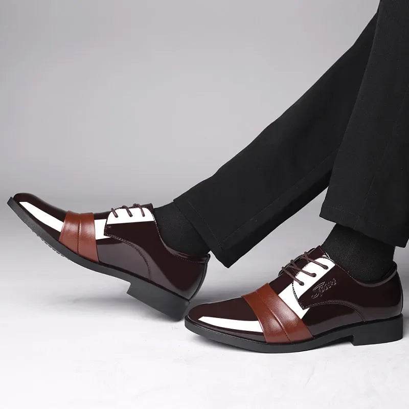 Business Men's Formal Shoes Official Leather Casual Social Shoe Male Black High Quality Fashion Gentleman 2024 Style Legitimate - AIAZ