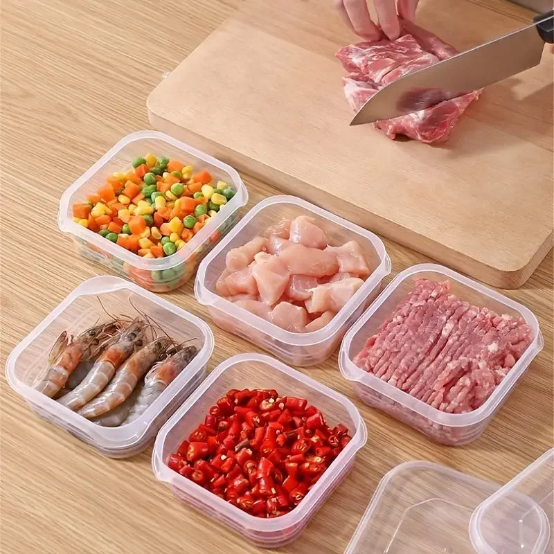 Stackable Food Storage Boxes with Lids - Microwave Safe Containers for Meat, Veggies, Fruits & Grains - Kitchen & Camping Use
