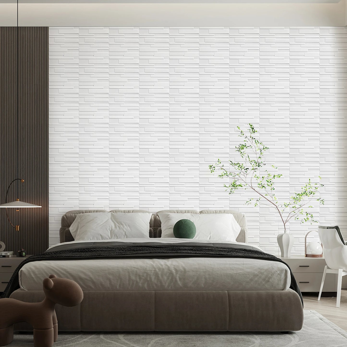 KUUJOJO 3D textured wall panel for indoor wall decoration, suitable for living room, hall, bedroom, hotel, office, send tape