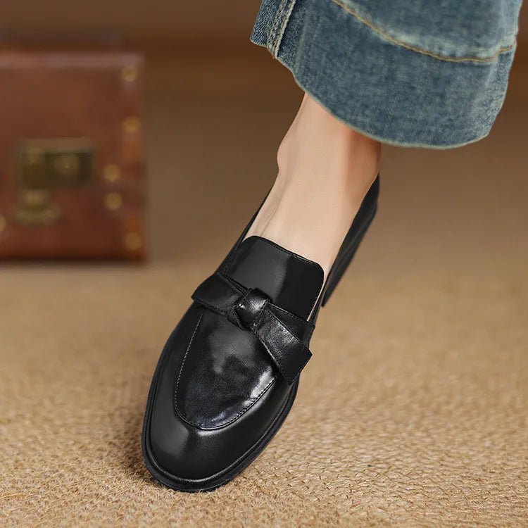Dress Shoes Women Loafers Cow Leather Sheepskin Rubber Formal Business Suit Ladies 2025 Spring Autumn Handmade
