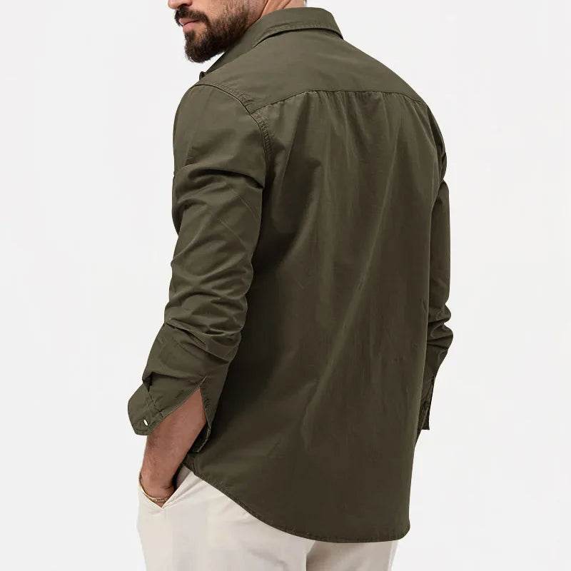 Men Shirt Mens Business Casual Shirts 2020 New Arrival Men Famous Brand Clothing Army Green Long Sleeve Camisa Masculina - AIAZ