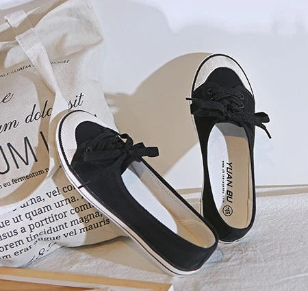 Shoes For Women Flat Canvas Lace Up Woman Footwear White Comfortable And Elegant Stylish Low Price Daily Routine 39 Sale A