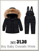 -30 degree Winter Ski Suit Plus Velvet Baby Jumpsuit Boy Overalls Warm Kids toddler girl Clothes Children Clothing coat overcoat