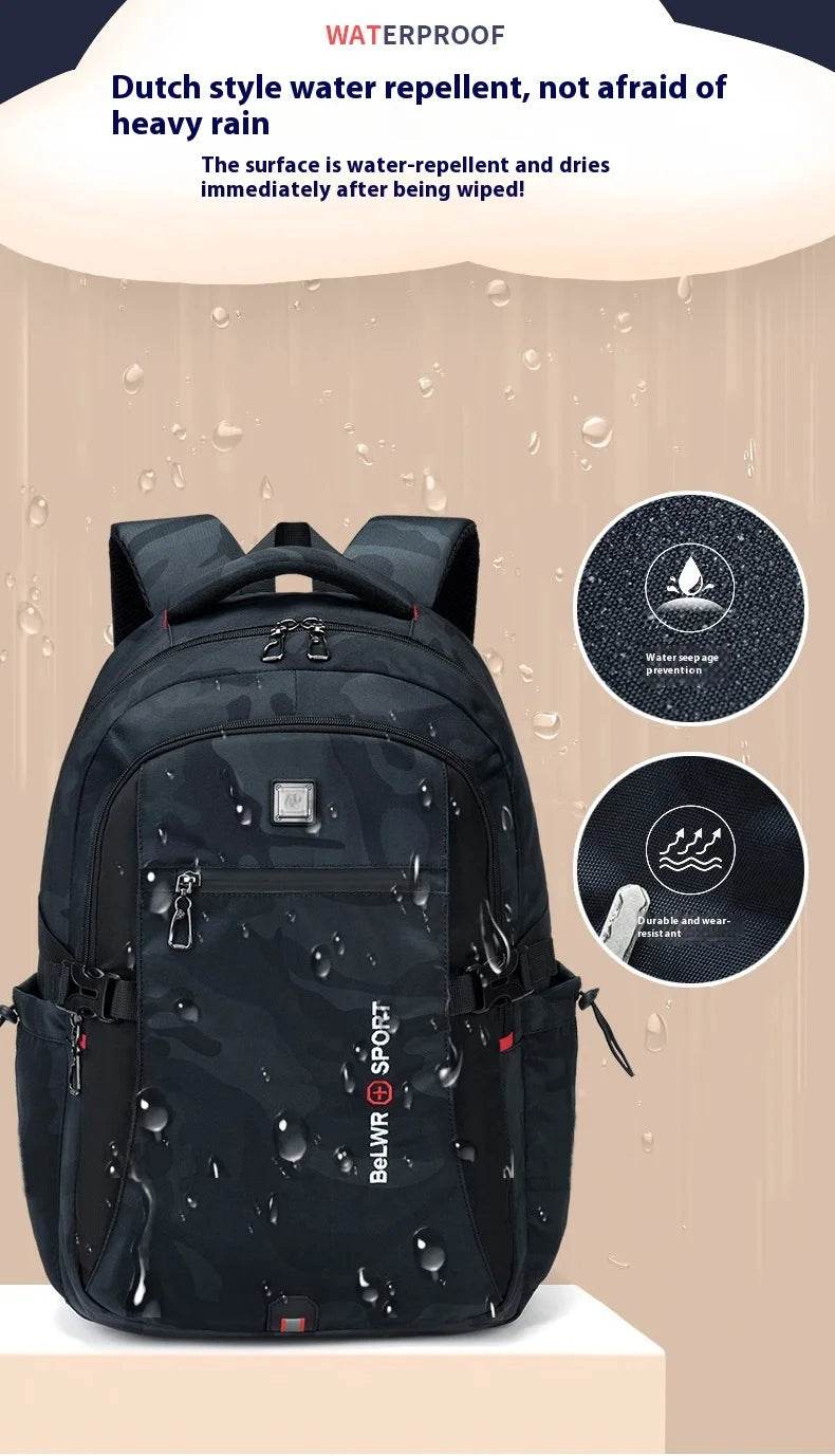 Backpack Primary School Middle School Students High School Bags Large Capacity Ultra-light Load Reduction Outdoor Travel Busines - AIAZ