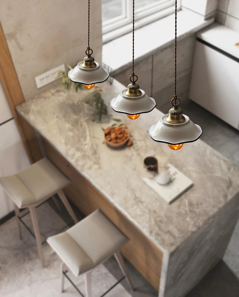 IWHD Modern Simple Ceramic LED Pendant Lamp Home Indoor Decor Lighting Bedroom Restaurant Dinning Living Room Lights Hanglamp