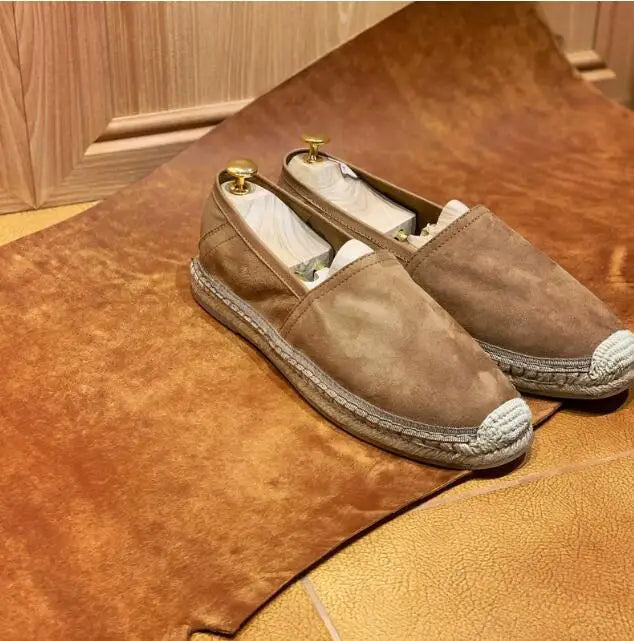 Men Sheepskin Loafers White Slip on Driving Boats Shoes Fashion Comfort Summer Lazy Flats Shoe