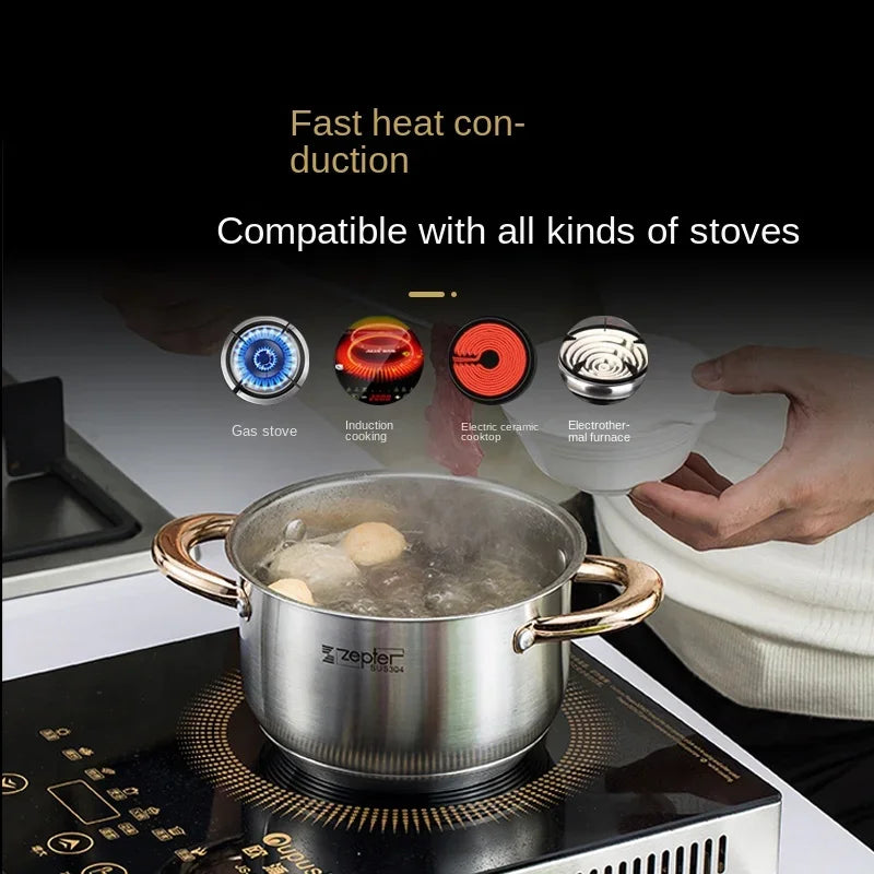 Premium Induction Cookware Set, High-Grade Inox Casseroles, Frypan, Saucepan, Kitchen Utensils & Tools, Efficient Cookware